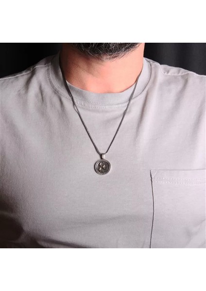 925 Ayar Gümüş Üç Hilal Motifli Erkek Kolye fiyatları