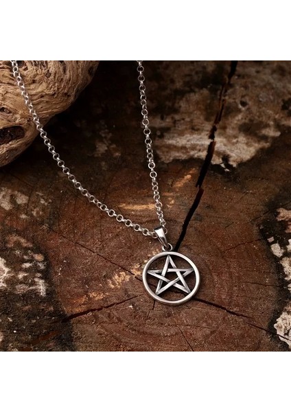 925 Ayar Gümüş Küçük Boy Pentagram Kolye modelleri
