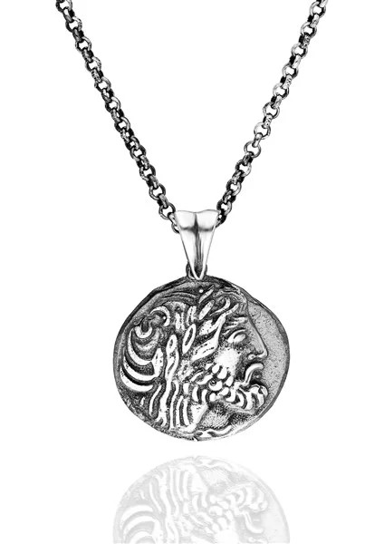 925 Ayar Gümüş Mitolojik Eski Para Kolye fiyatları