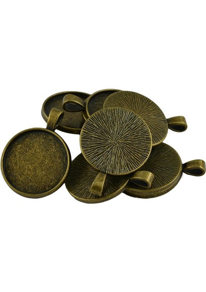 10 Adet Yuvarlak Çerçeve Tepsi Bağlayıcı Cabochon Ayarı Çerçevesi Kolye Tepsi 25MM Antik Bronz (Yurt Dışından) fiyatları