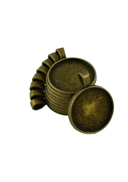 10 Adet Yuvarlak Çerçeve Tepsi Bağlayıcı Cabochon Ayarı Çerçevesi Kolye Tepsi 25MM Antik Bronz (Yurt Dışından) modelleri