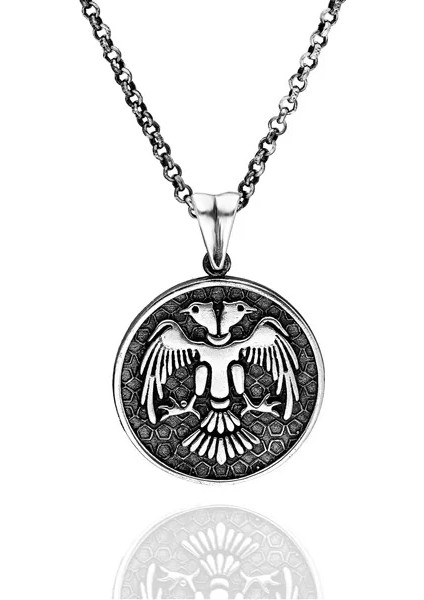 925 Ayar Gümüş Selçuklu Kartalı Erkek Kolye fiyatları