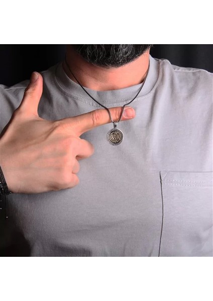 925 Ayar Gümüş Mührü Süleyman Erkek Kolye modelleri
