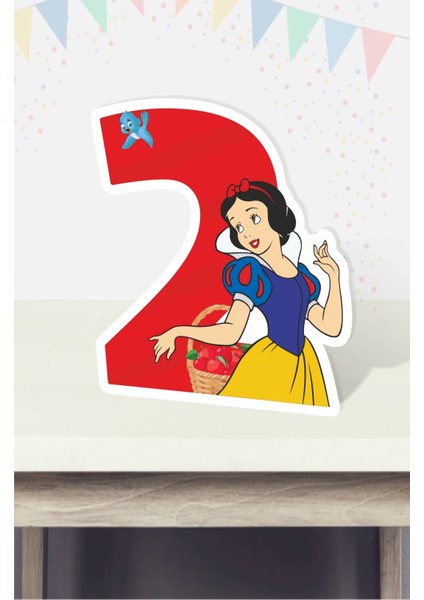 Pamuk Prenses Temalı Ayaklı Rakam Panosu - 2 Yaş (40 Cm)