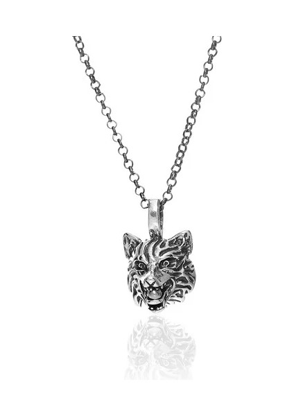 925 Ayar Gümüş Kurt Kafası Erkek Kolye fiyatları