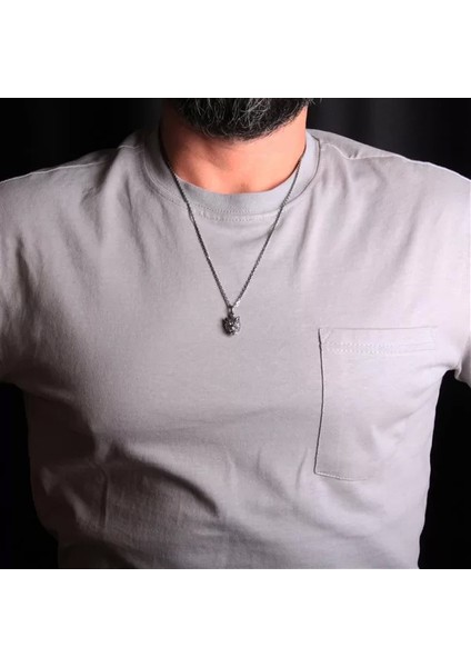 925 Ayar Gümüş Kurt Kafası Erkek Kolye fırsatları