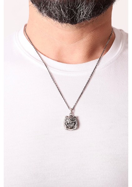 925 Ayar Köpek Figürlü Erkek Kolye Silver