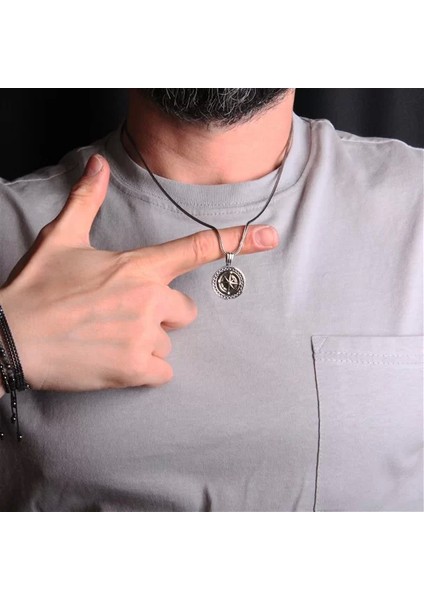 925 Ayar Gümüş Pusula Tasarım Erkek Kolye modelleri