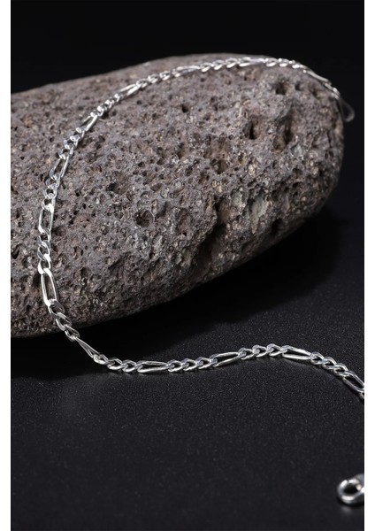 925 Ayar 3+1 Gümüş Zincir Bileklik Silver