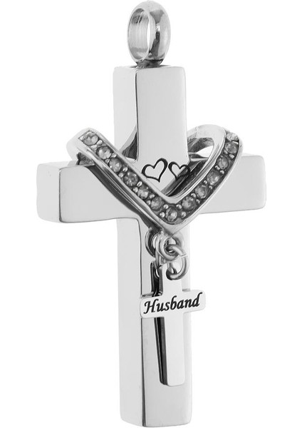 Pet Kül Cenaze Tutucu Kocası Için Kristal Çift Çapraz Keepsake Kremasyon Kolye (Yurt Dışından)