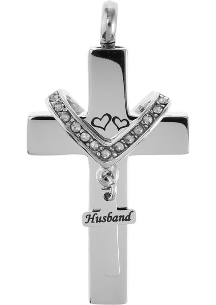 Pet Kül Cenaze Tutucu Kocası Için Kristal Çift Çapraz Keepsake Kremasyon Kolye (Yurt Dışından) modelleri