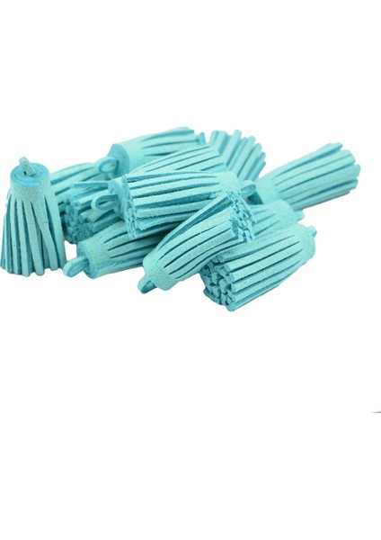 Kadife Püskül Kolye Aqua (Yurt Dışından)