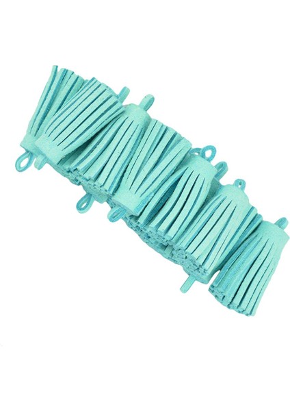 Kadife Püskül Kolye Aqua (Yurt Dışından) modelleri