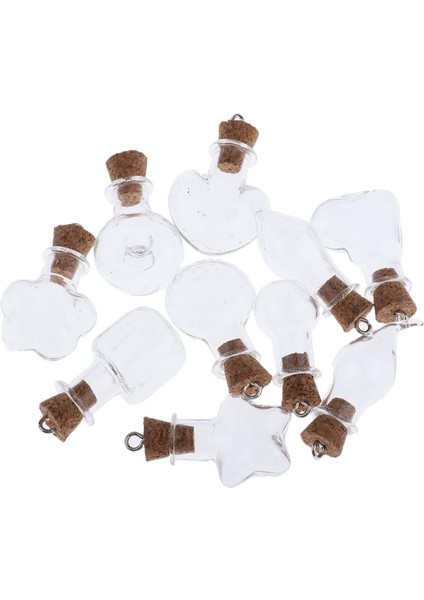 10X Mini Temizle Cam Mantar Kapak Şişeleri Kavanoz Parti Tatlı Düğün Masası Şekeri (Yurt Dışından)
