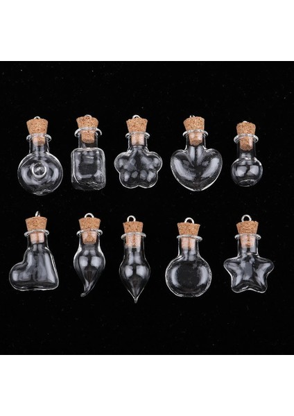10X Mini Temizle Cam Mantar Kapak Şişeleri Kavanoz Parti Tatlı Düğün Masası Şekeri (Yurt Dışından)