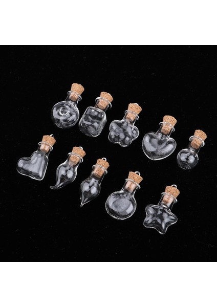 10X Mini Temizle Cam Mantar Kapak Şişeleri Kavanoz Parti Tatlı Düğün Masası Şekeri (Yurt Dışından)