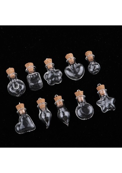 10X Mini Temizle Cam Mantar Kapak Şişeleri Kavanoz Parti Tatlı Düğün Masası Şekeri (Yurt Dışından)