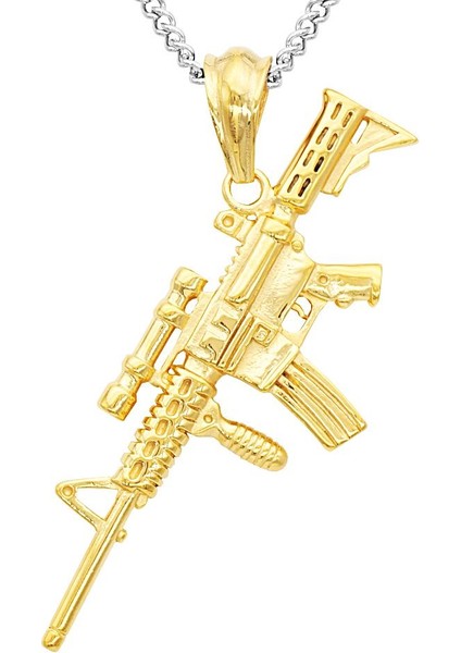 Sahte Tüfek Makinesi Tabancası Kolye Kolye Takı Hediye Cs Çalar M4A1 / Asg / Asg Gold (Yurt Dışından)