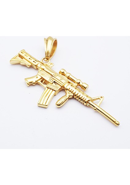 Sahte Tüfek Makinesi Tabancası Kolye Kolye Takı Hediye Cs Çalar M4A1 / Asg / Asg Gold (Yurt Dışından)