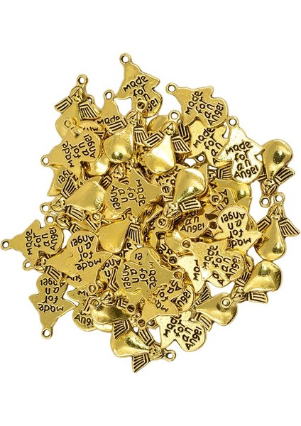 50 Adet Takı Yapımı Charms Melek Kolye Bul Craft Tedarik Antik Antik Altın Bul (Yurt Dışından)