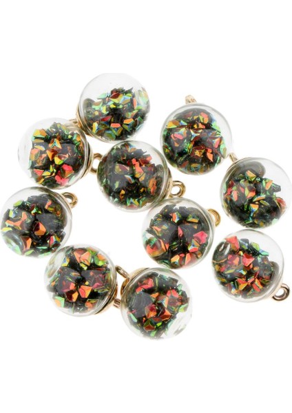 10 Parça Parlak Rhinestone Flaş Gözlük Topu Kolye Aksesuarları Koyu Yeşil (Yurt Dışından)