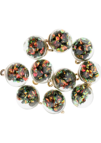 10 Parça Parlak Rhinestone Flaş Gözlük Topu Kolye Aksesuarları Koyu Yeşil (Yurt Dışından)