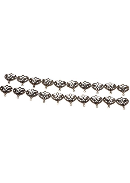 Hollow Heart Charms Kolye Antik Bronz (Yurt Dışından)