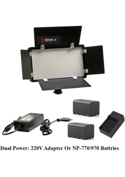 Pro LED 800 Video Youtube Çekim Işığı Çift Bataryalı LED Aydınlatma Işık