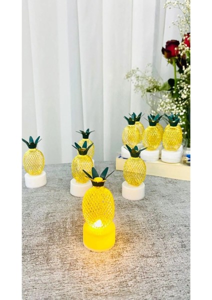 LED Mum Ananas Metal 3 Adet (Lisinya)