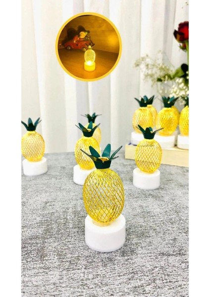 LED Mum Ananas Metal 3 Adet (Lisinya)