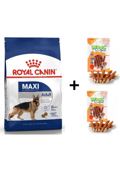 Maxi Adult Köpek Maması 15 kg + 2 Adet Wooc Ödül 80 gr