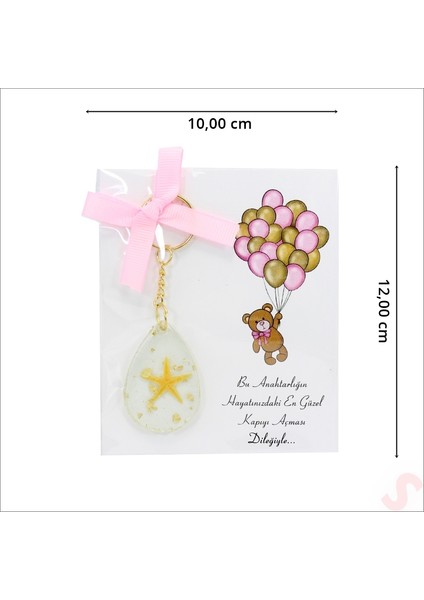 Epoksi Yıldızlı Kartlıklı Anahtarlık - Altın fiyatları