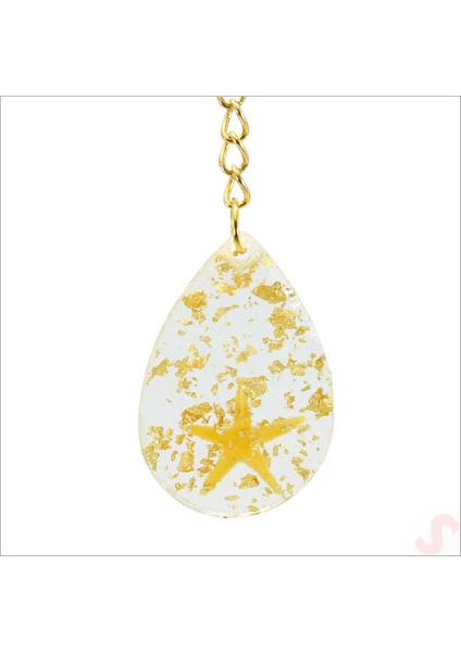 Epoksi Yıldızlı Kartlıklı Anahtarlık - Altın fırsatları