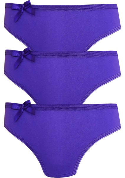 3lü Kadın Bikini Külot Pamuklu Renkli Ekonomik Rahat