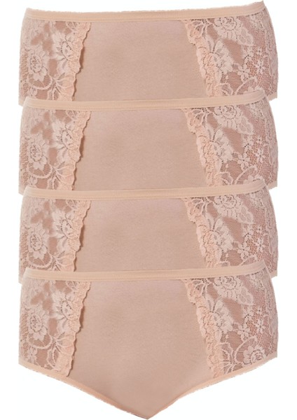 4lü Kadın Yanları Dantelli Bato Yüksekbel Külot Büyük Beden fiyatları