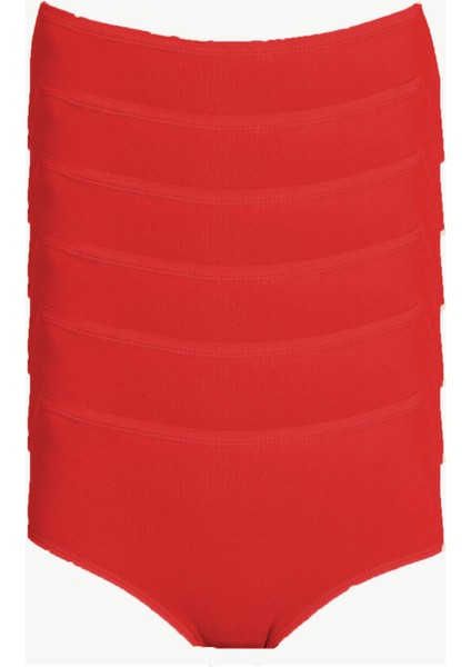 12LI Kadın Likralı Bato Külot Yüksekbel Pamuklu Rahat Yumuşak