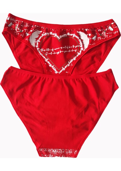 Kadın Kırmızı Bikini Pamuklu Esnek Yeniyıl Hediyelik Iç Çamaşırı modelleri