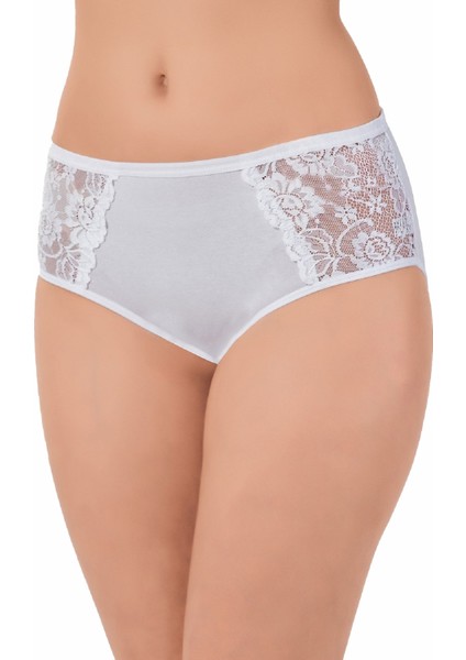 4lü Kadın Yanları Dantelli Bato Yüksekbel Külot Büyük Beden