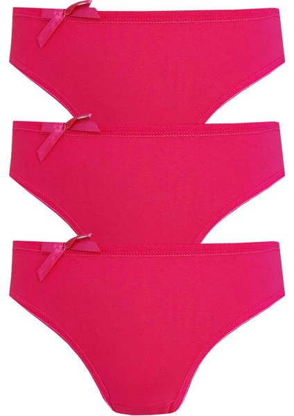 3lü Kadın Bikini Külot Pamuklu Renkli Ekonomik Rahat