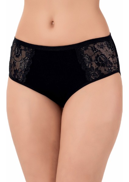 4lü Kadın Yanları Dantelli Bato Yüksekbel Külot Büyük Beden