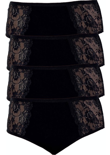 4lü Kadın Yanları Dantelli Bato Yüksekbel Külot Büyük Beden modelleri