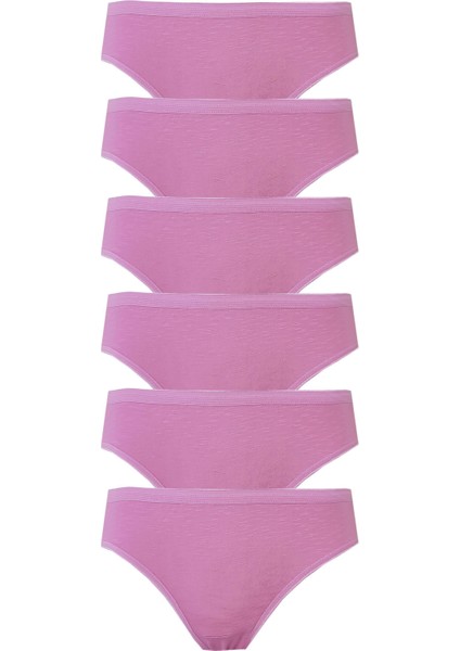 6lı Kadın Bikini Külot Pamuklu Renkli Iç Çamaşırı Nefes Alan Doku