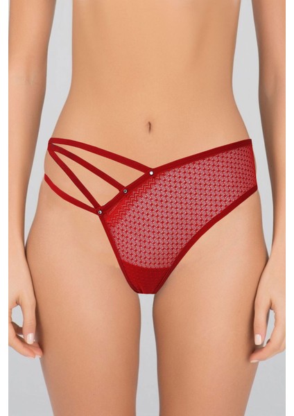 Kadın Dantel Detaylı Transparan Tanga String Külot