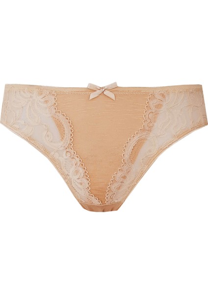 Kadın Dantel Detaylı Özel Doku Bikini Külot Viskon Rahat