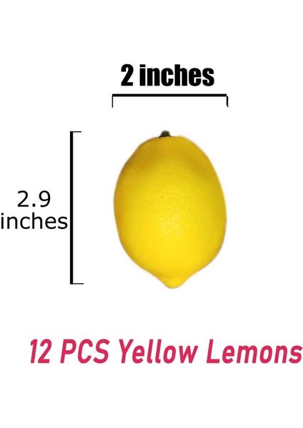12 Yapay Sarı Limon 2.9 "x 2" (Yurt Dışından) fırsatları
