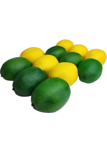 12 Yapay Sarı+Yeşil Limon 2.9"x 2" (Yurt Dışından) fiyatları