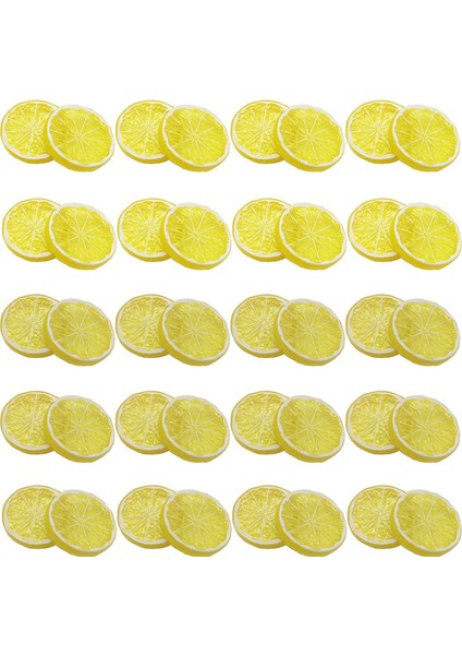 40 Adet Simülasyon Limon Dilimi Plastik Yapay Meyve Mini Modeli Sarı (Yurt Dışından) fiyatları