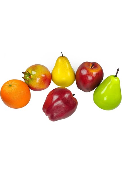 6 Adet Yapay Meyveler Dekoratif Için Yapay Meyveler Gerçekçi Ekran Meyve Seti Sahte Yapay Meyve (Yurt Dışından) modelleri