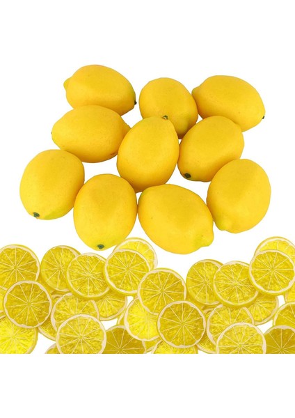 30 Adet Yapay Limon Sarısı Yapay Limon Dilimleri Yapay Meyve Seti (Yurt Dışından)