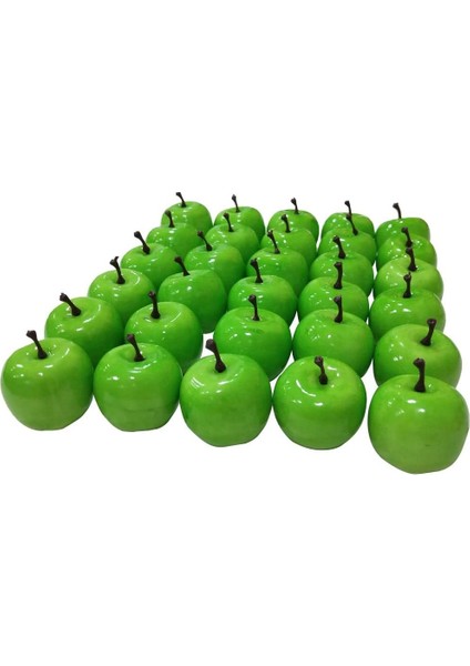 20 Adet Yapay Simülasyon 1.3 "mini Yeşil Elma Yapay Meyve Fotoğraf Sahne Modeli Yeşil (Yurt Dışından)